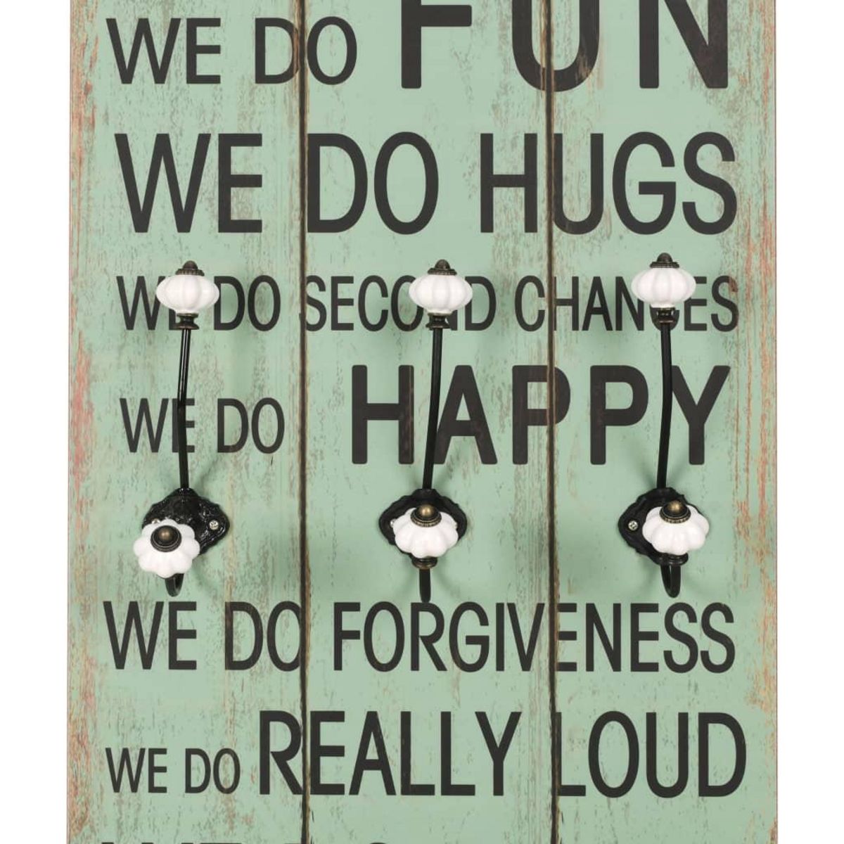 VIDAXL Porte-manteau mural avec 6 crochets 120 x 40 cm HAPPY LOVE