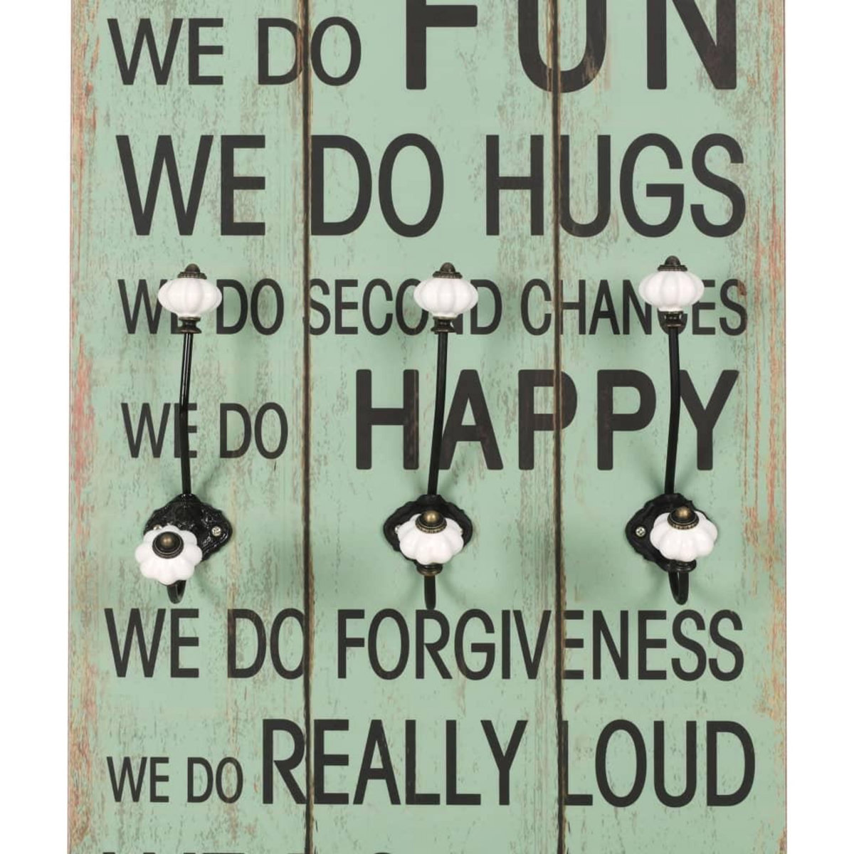 VIDAXL Porte-manteau mural avec 6 crochets 120 x 40 cm HAPPY LOVE