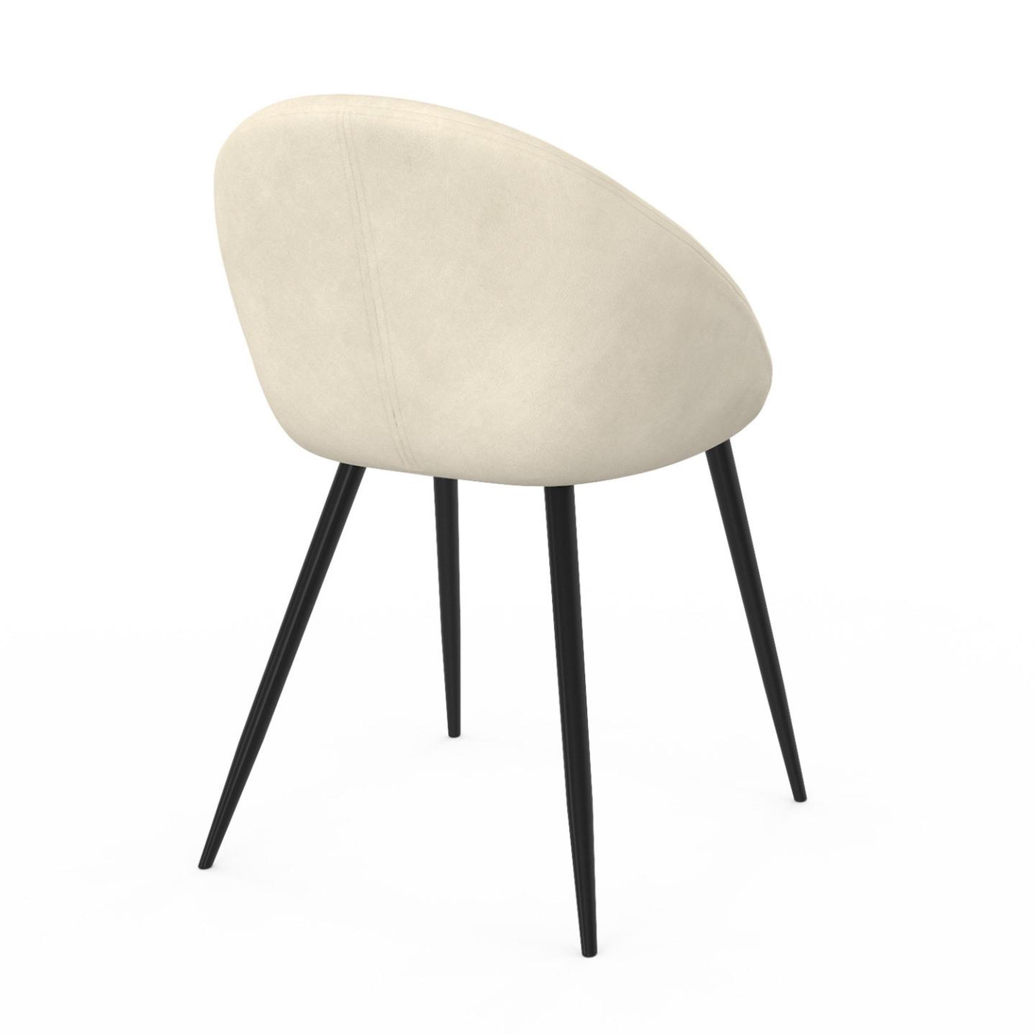 Voir la diapositive 4 : ID MARKET Lot de 4 chaises naya en velours crème pour salle à manger