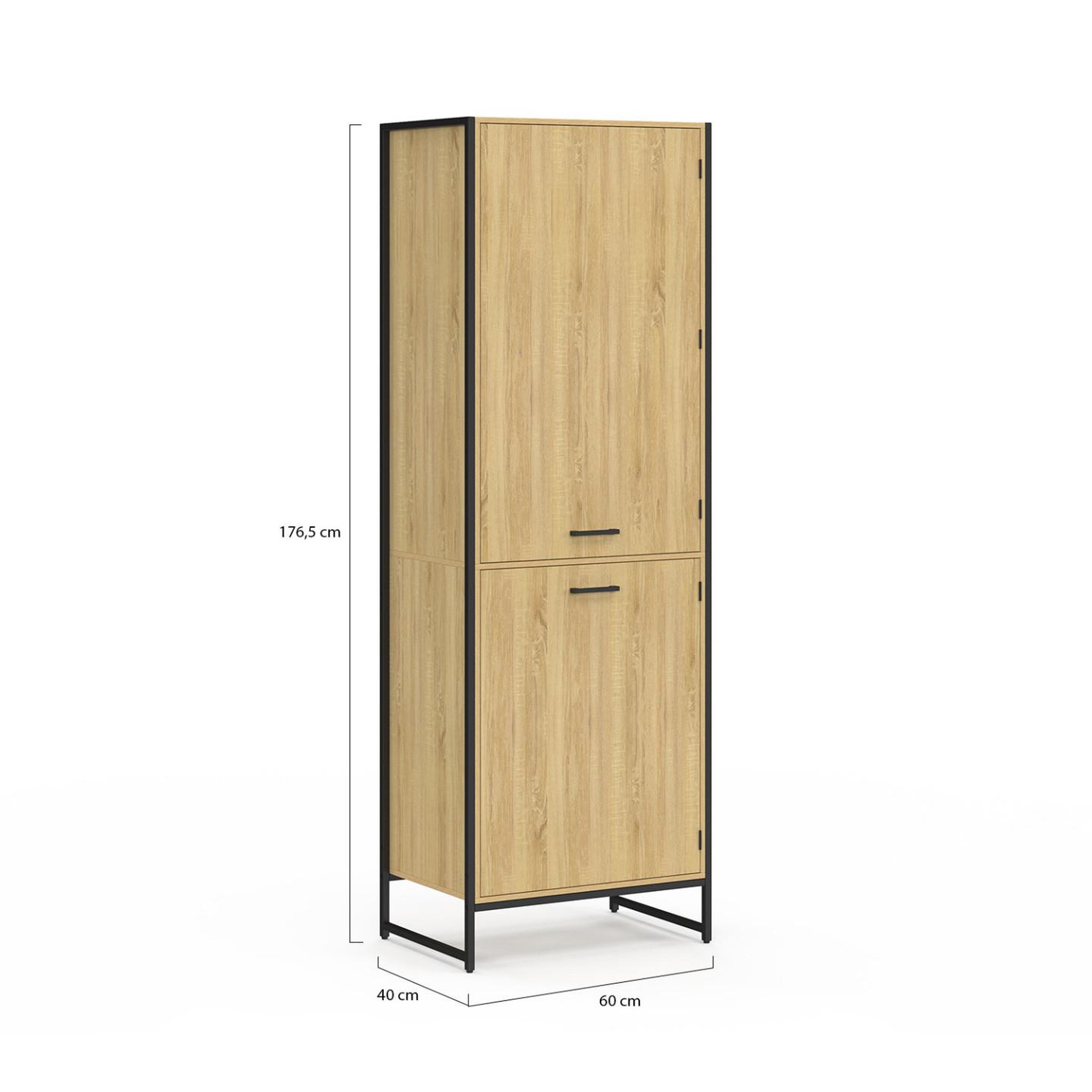 Voir la diapositive 5 : ID MARKET Colonne de cuisine 60 cm detroit 2 portes design industriel