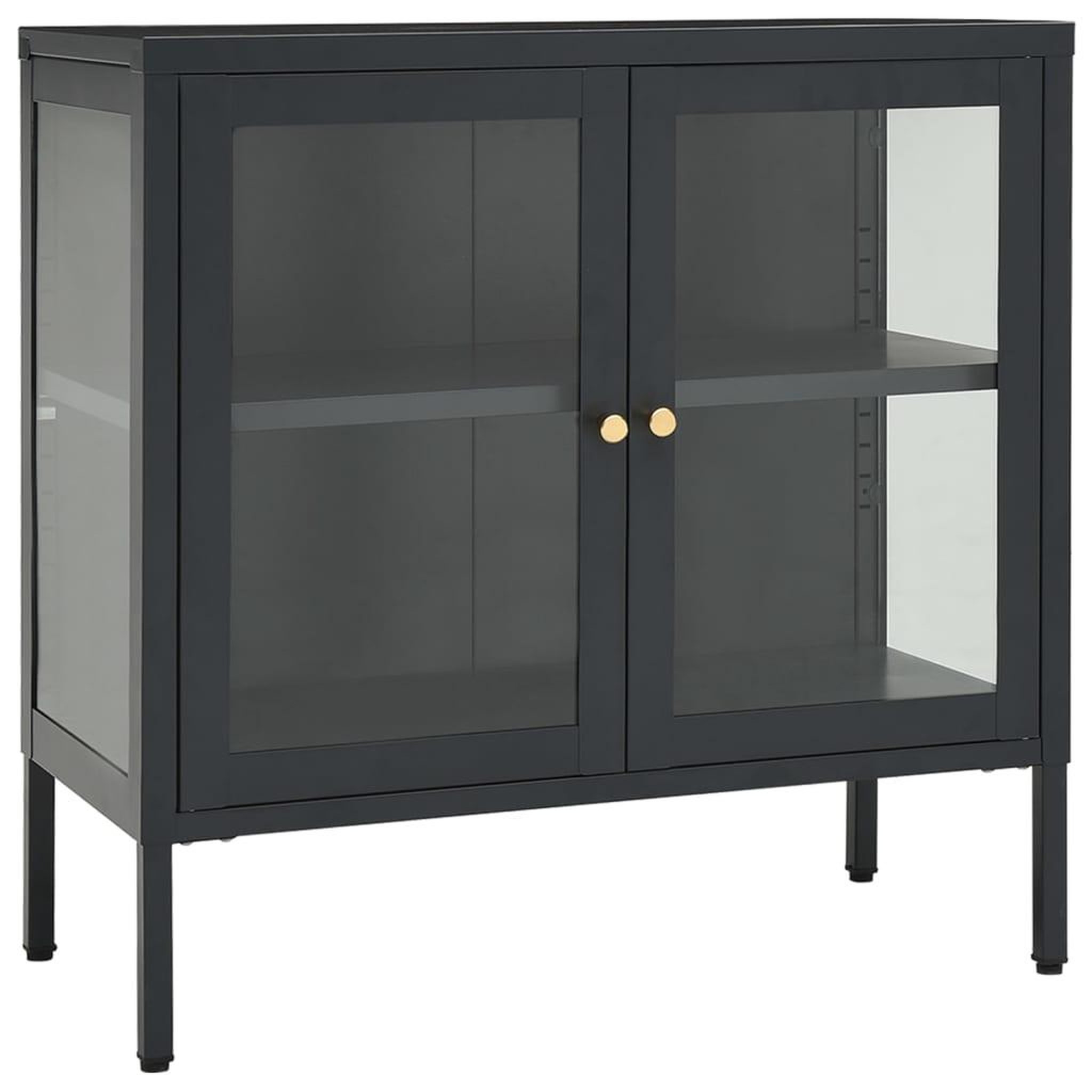 Voir la diapositive 2 : VIDAXL Buffet Anthracite 70x35x70 cm Acier et verre