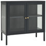 Voir la diapositive 2 : VIDAXL Buffet Anthracite 70x35x70 cm Acier et verre