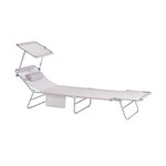 SOBUY SoBuy - Lot de 2 bains de soleil - Beige - 215x72x90cm - Moderne - OGS48-MIx2