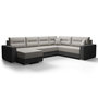 Voir la diapositive 5 : BEST MOBILIER Leslie - canapé panoramique d'angle réversible 7 places convertible avec coffre en tissu
