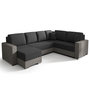 Voir la diapositive 5 : BEST MOBILIER Epona - canapé panoramique d'angle réversible 7 places convertible avec coffre en tissu