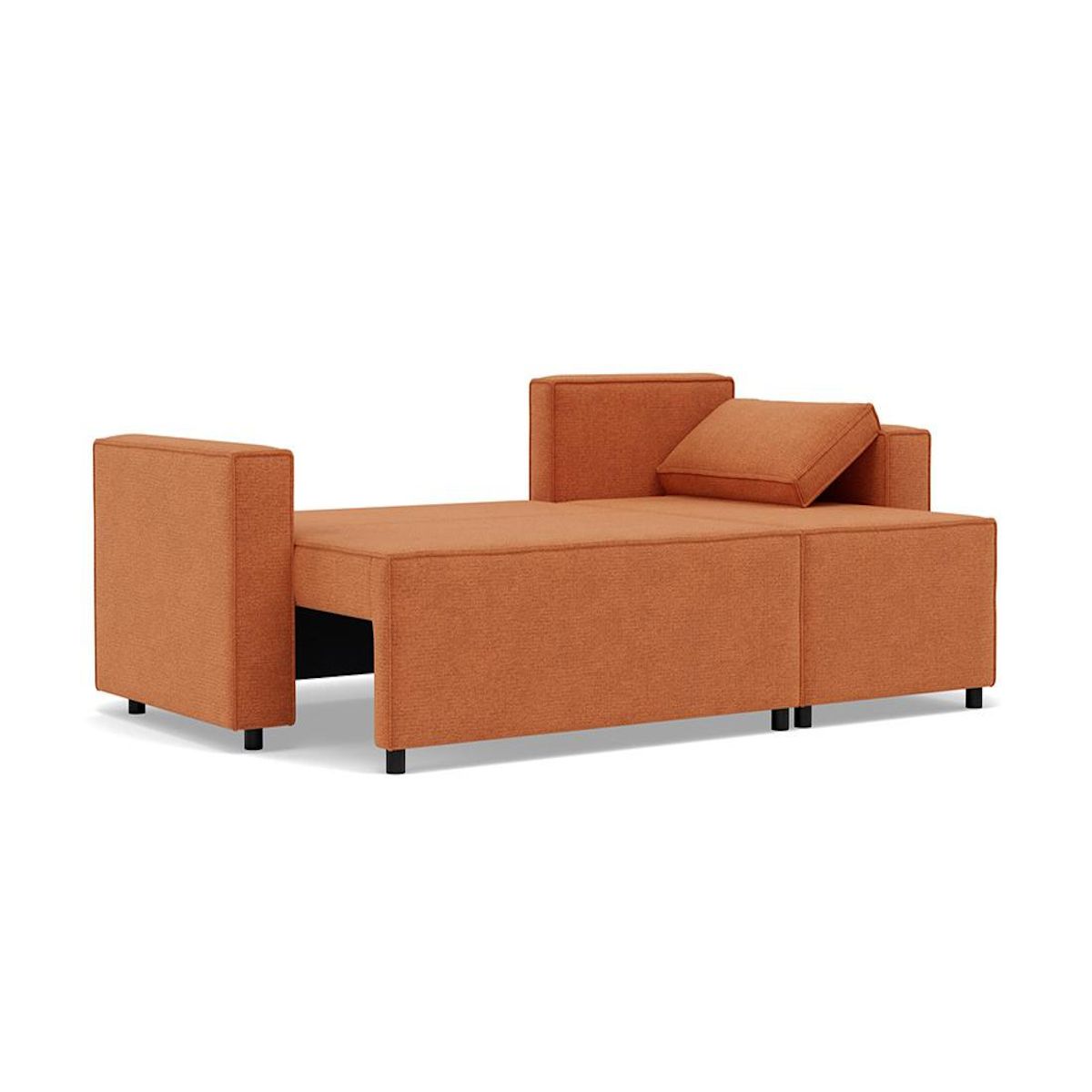 BEST MOBILIER Jonas - canapé d'angle réversible 4 places convertible avec coffre en tissu texturé