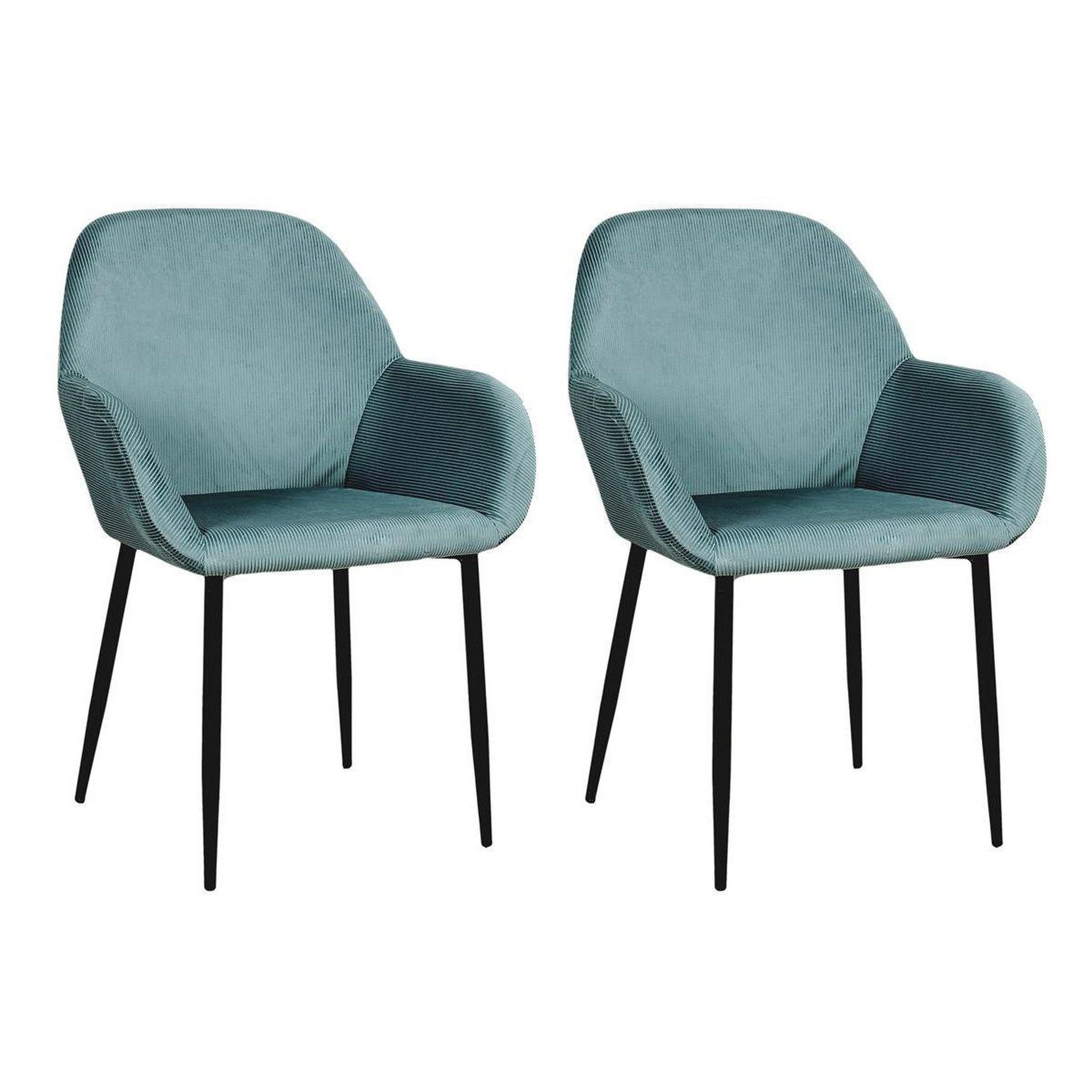 The Home Deco Factory Lot de 2 fauteuils design  giulia  85cm bleu canard