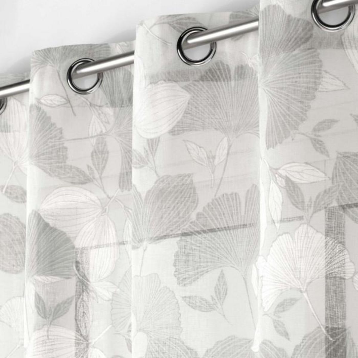 Paris Prix Rideau Voilage à Œillets  Ginko  140x280cm Blanc