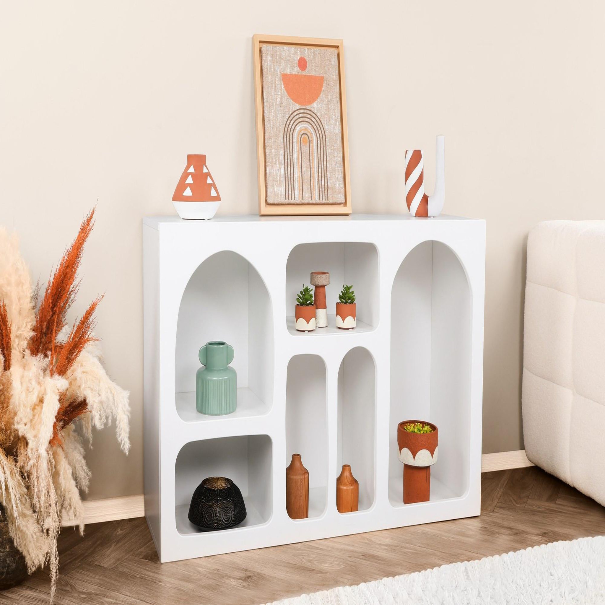 Voir la diapositive 3 : Habitat et Jardin Buffet en bois  liva  - 120 x 37 x 74 cm - blanc