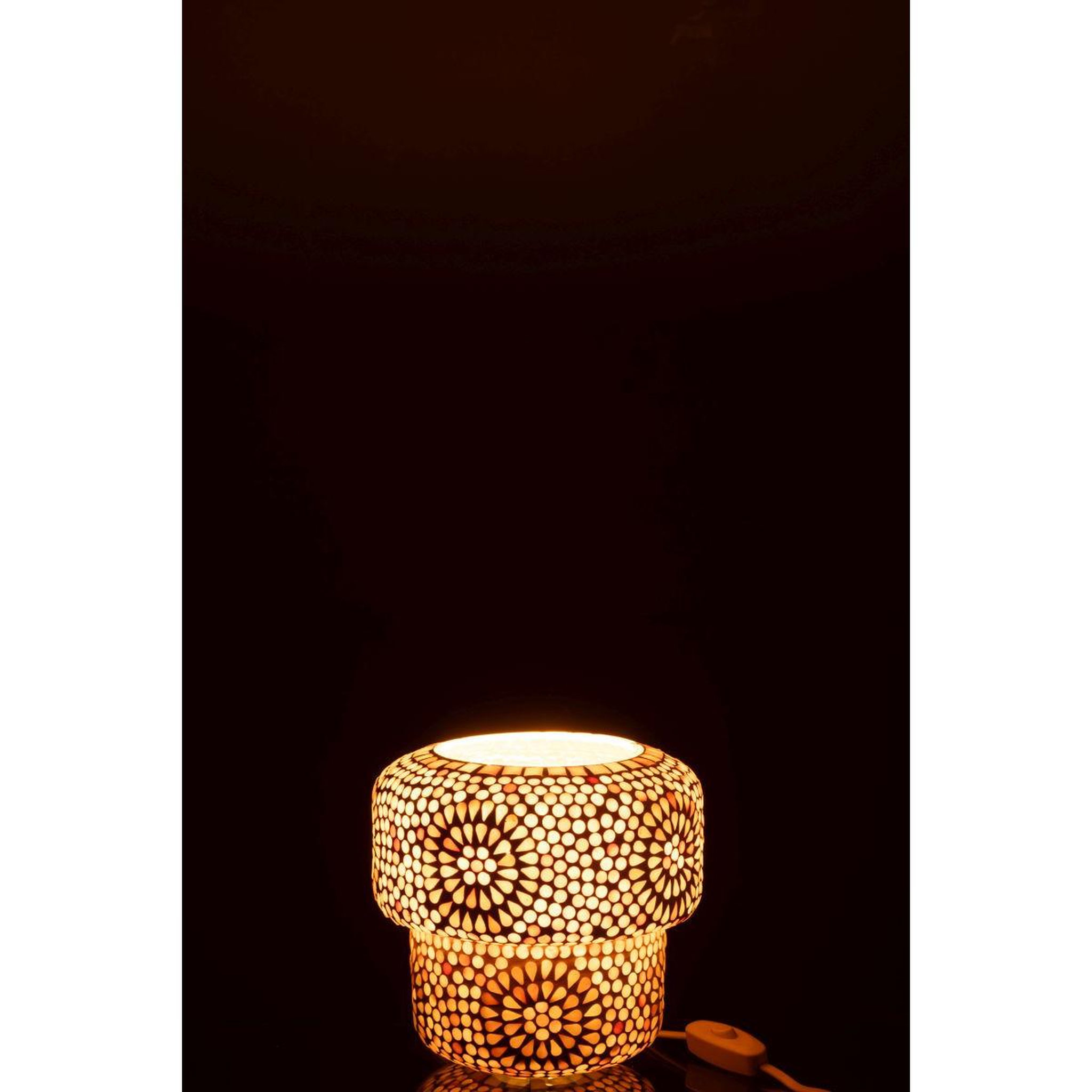 Voir la diapositive 3 : J-LINE Lampe à poser mosaïque  ruthie  19cm beige