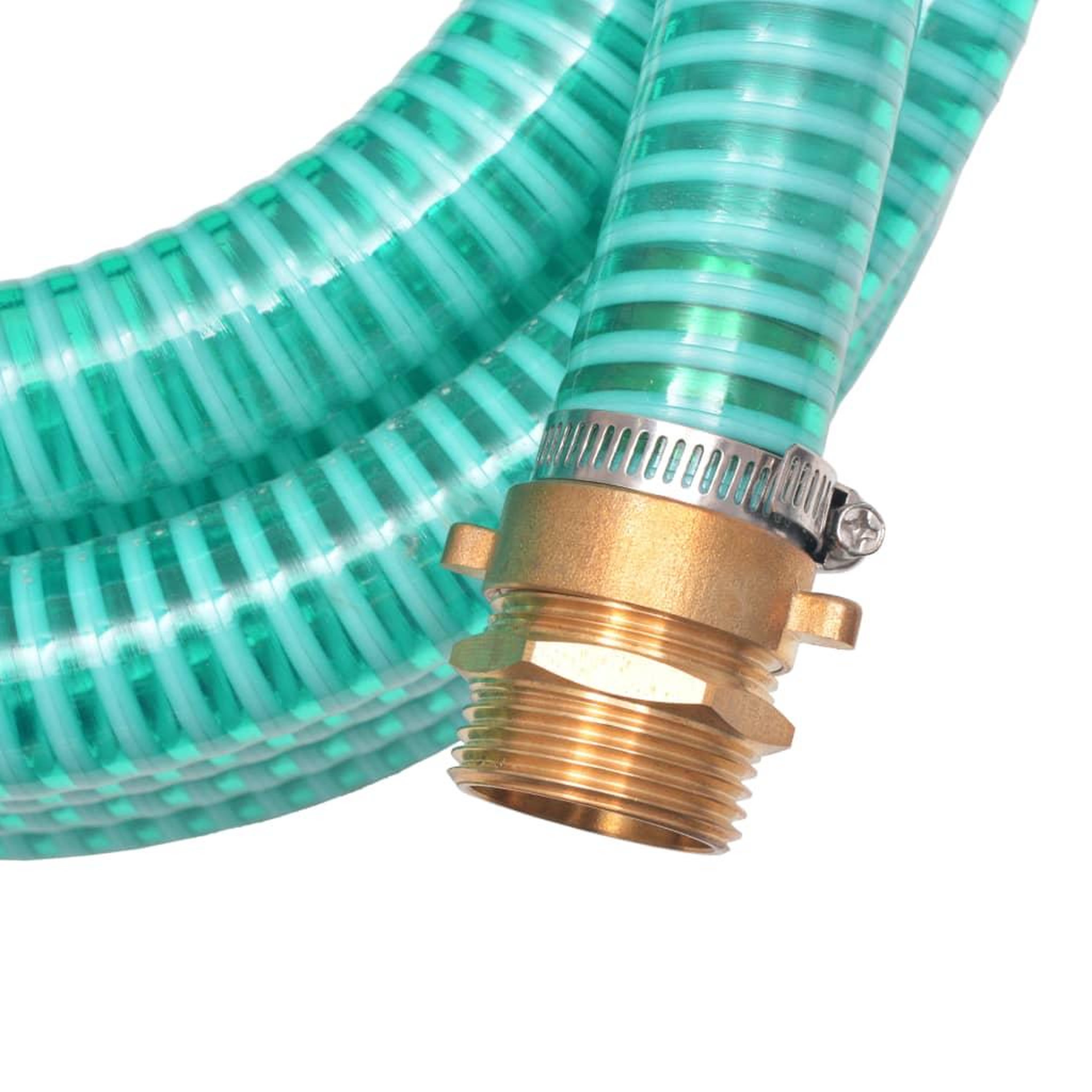 Voir la diapositive 5 : VIDAXL Tuyau d'aspiration avec raccords en laiton 3 m 25 mm vert