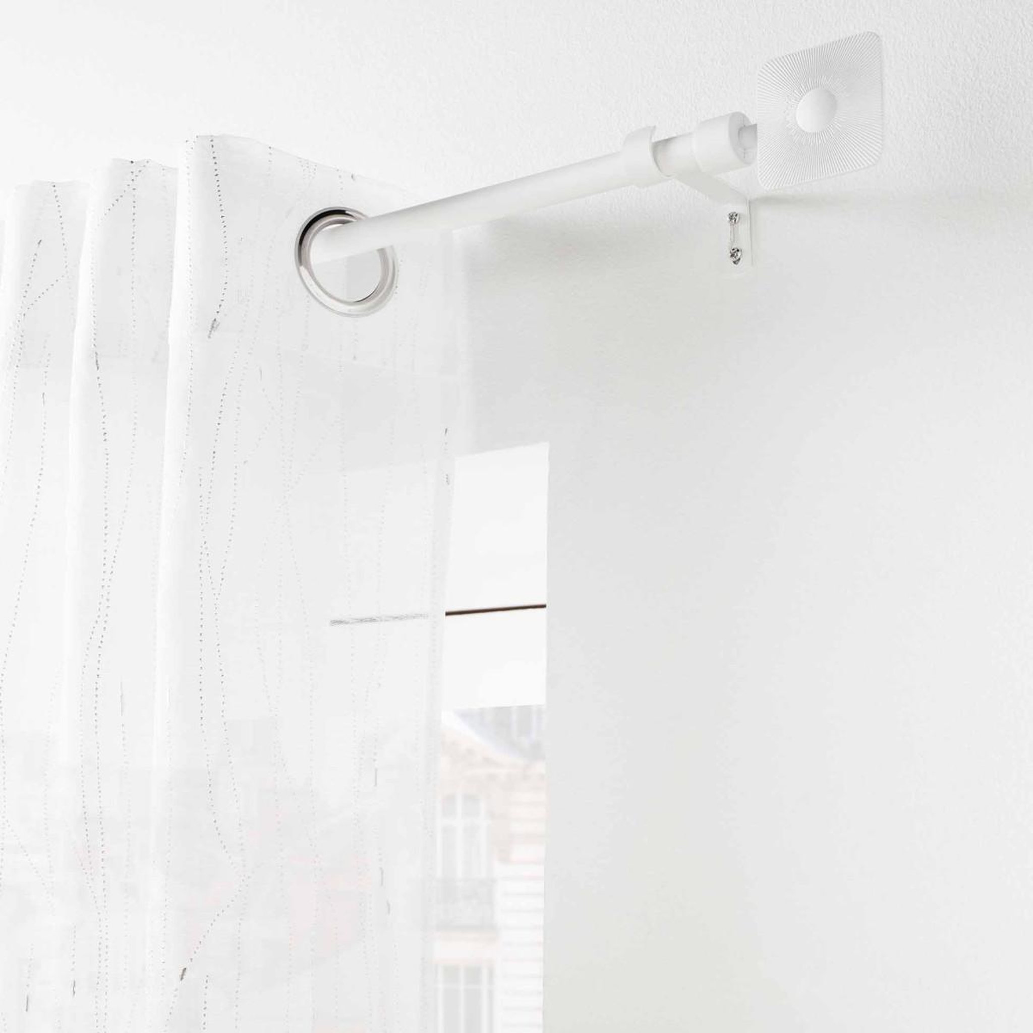 Voir la diapositive 2 : Douceur d'Intérieur Kit tringle à rideau extensible  sarita  120-210cm blanc