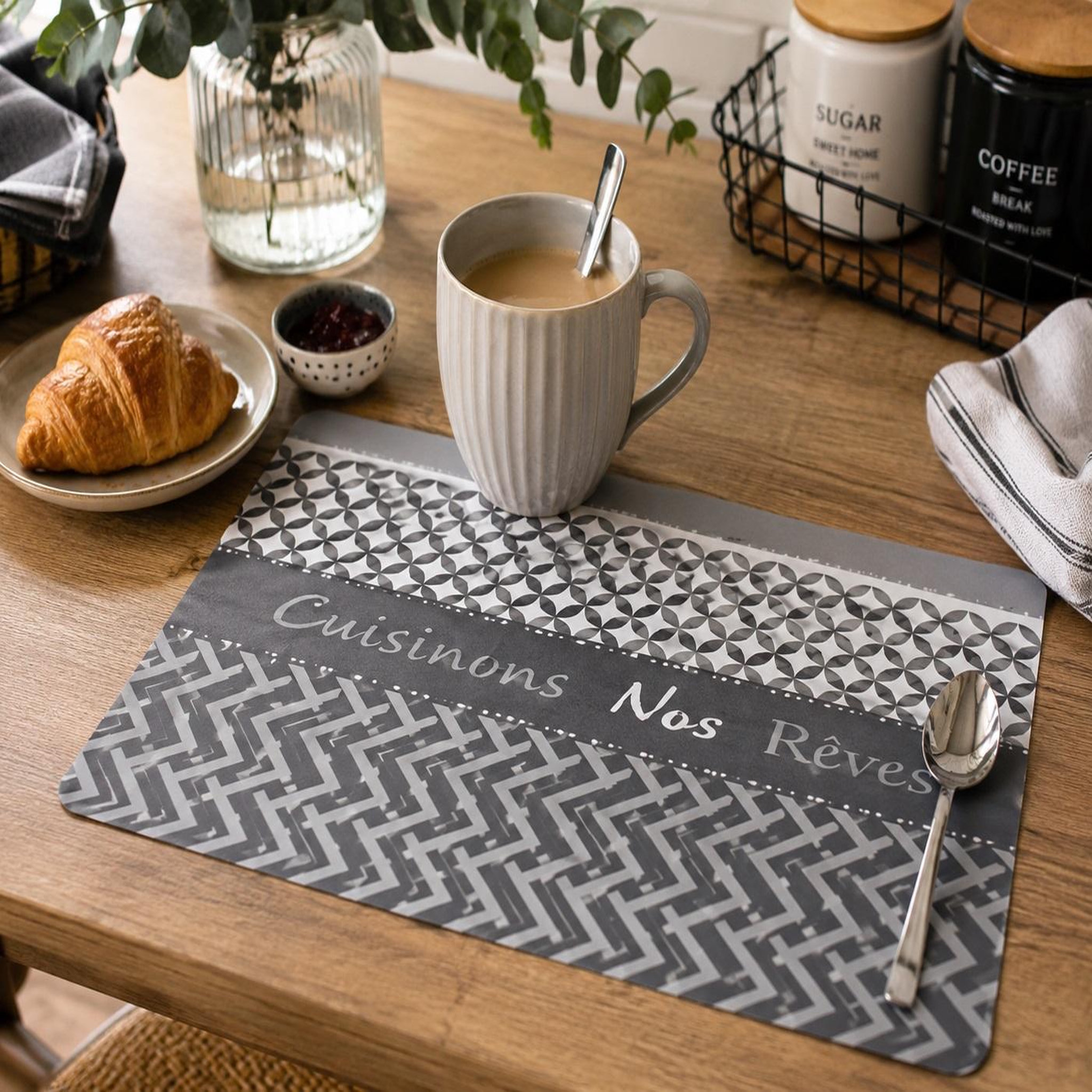 Voir la diapositive 2 : Eden Set de table cuisinons nos reves 28 x 44 cm