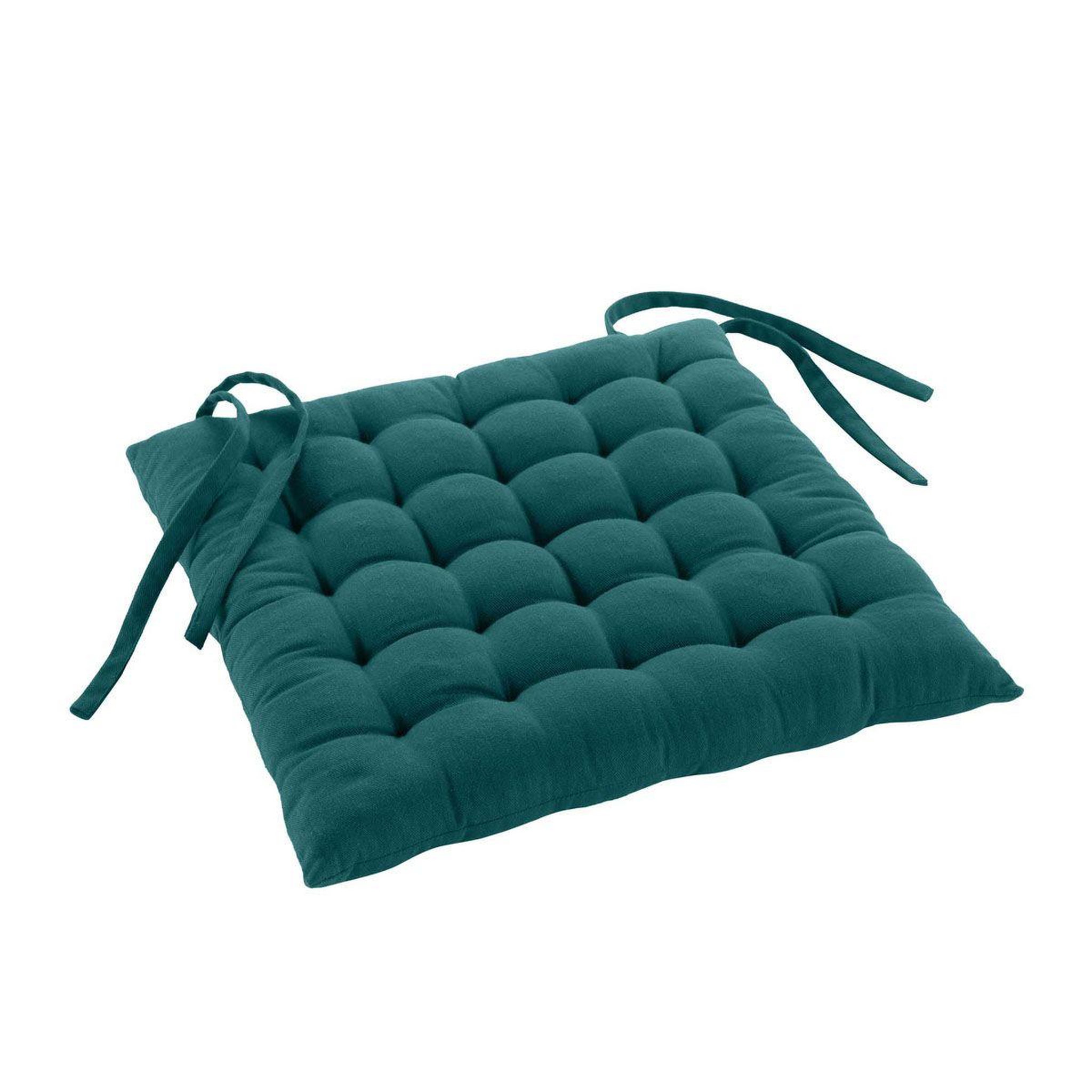 Voir la diapositive 2 : Douceur d'Intérieur Coussin de chaise  twily  38x38cm emeraude