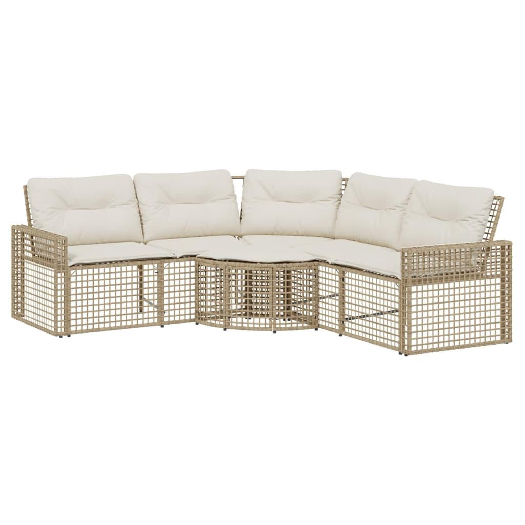 Voir la diapositive 2 : VIDAXL Canape de jardin et coussins et repose-pied en forme de L rotin