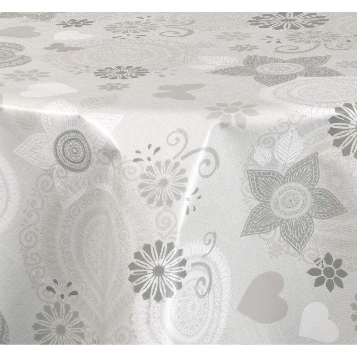 HABITABLE Nappe en toile cirée ronde Paco - Diam. 150 cm - Gris
