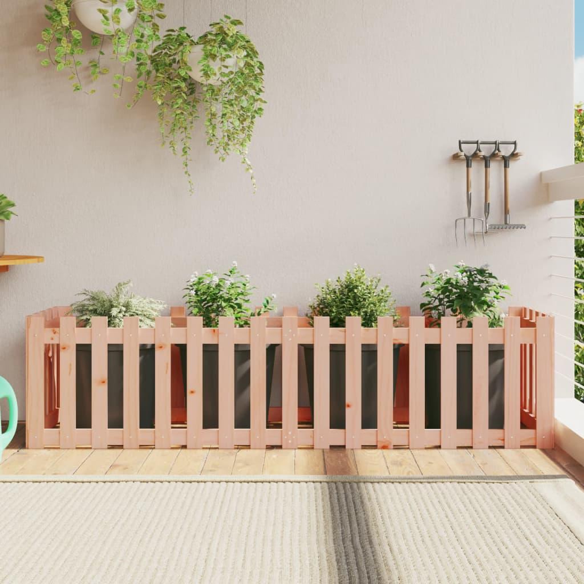 VIDAXL Lit sureleve de jardin design de cloture bois douglas massif
