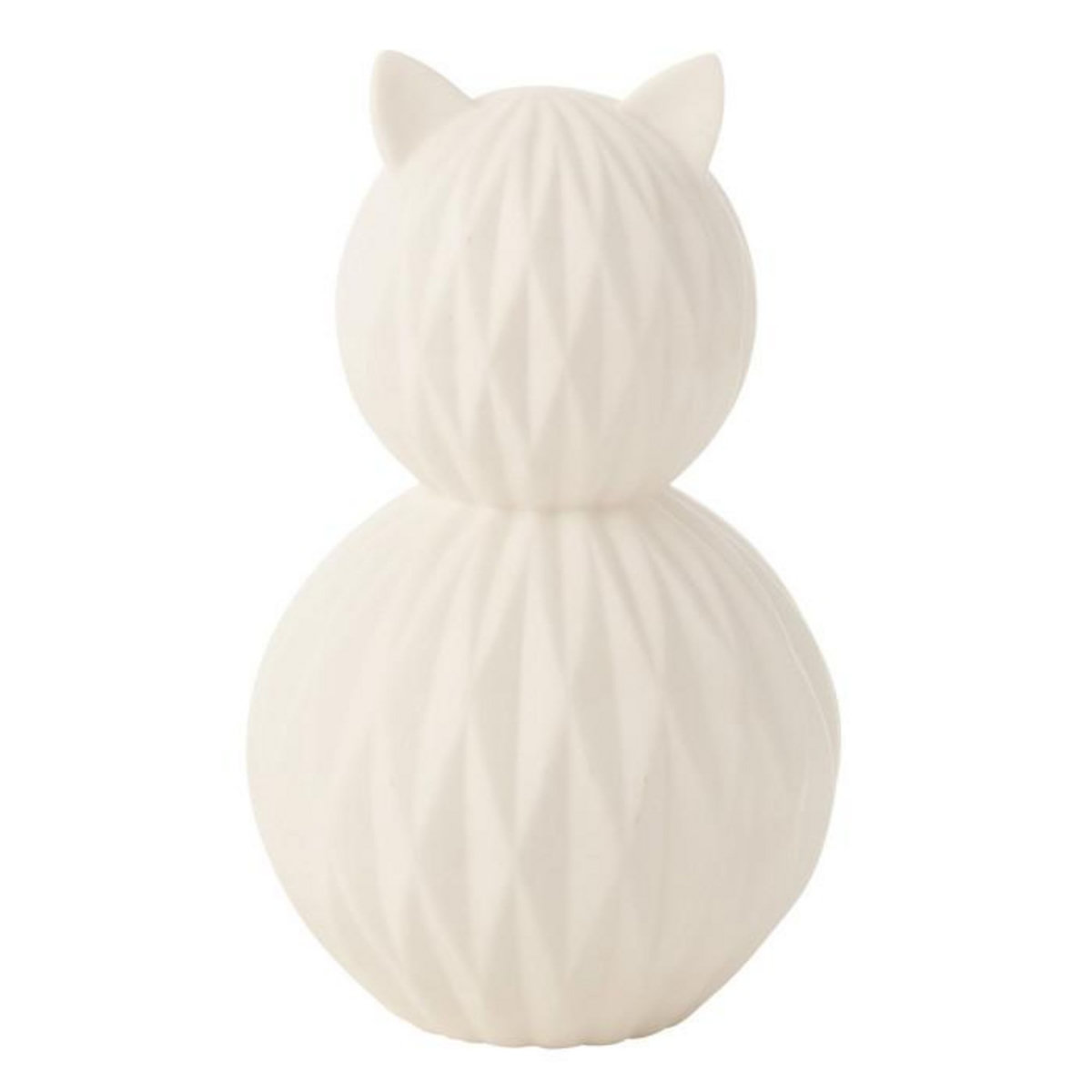 Paris Prix Lampe à Poser LED en Porcelaine  Chat  22cm Blanc