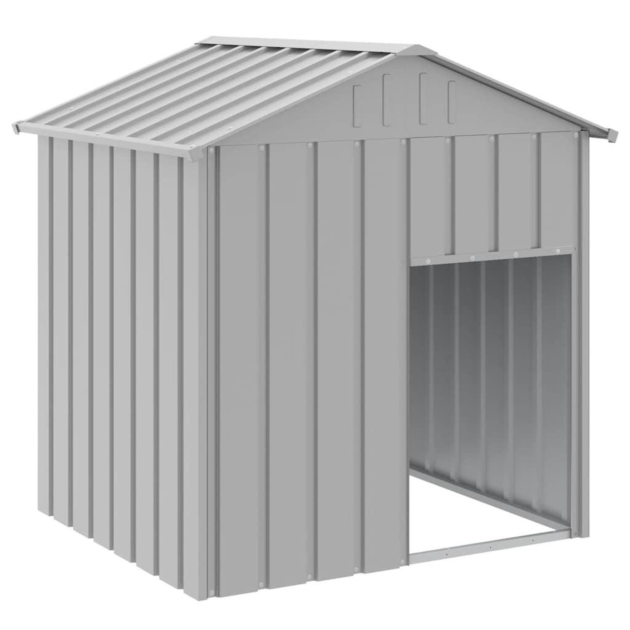 Voir la diapositive 2 : VIDAXL Niche pour chien avec toit gris clair acier galvanise