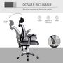 Voir la diapositive 6 : VINSETTO Vinsetto Chaise de bureau manager grand confort réglable dossier inclinable piètement chromé tissu maille polyester gris noir