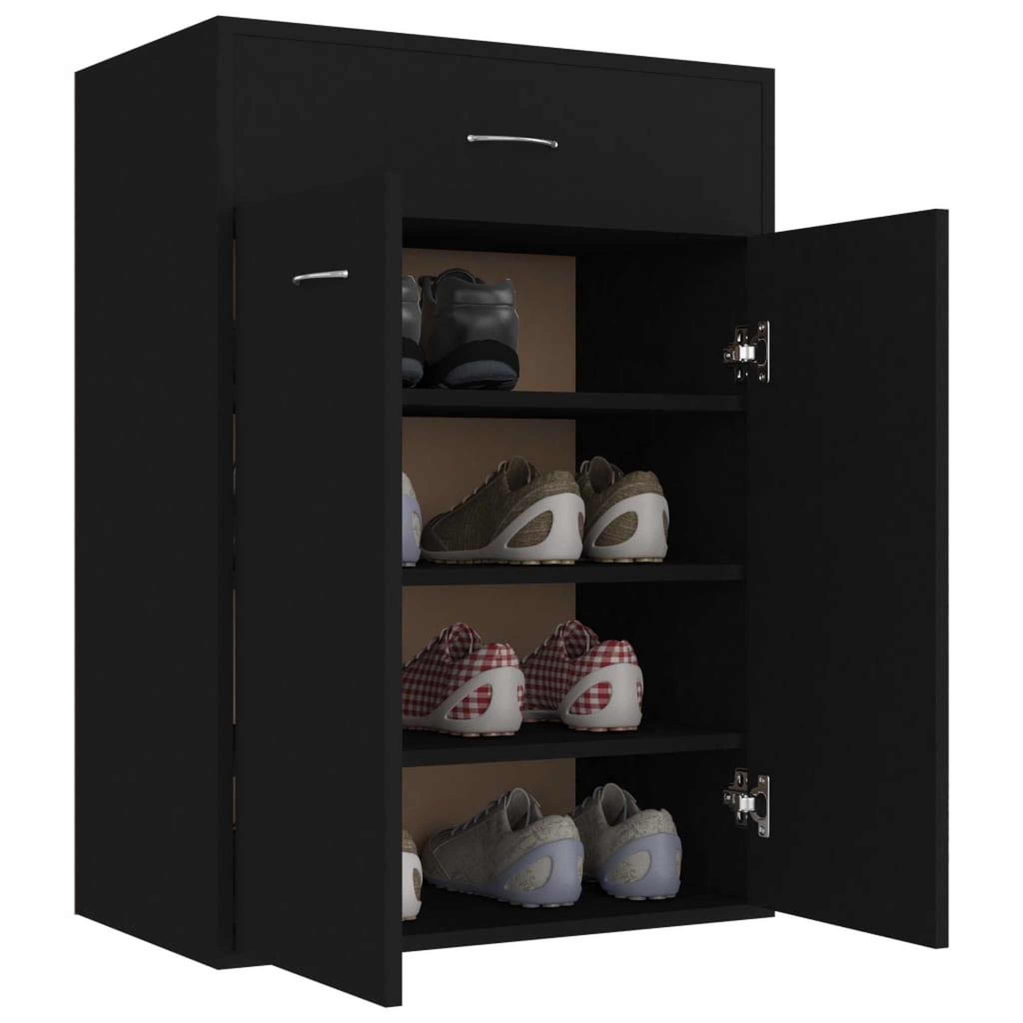 Voir la diapositive 5 : VIDAXL Armoire a chaussures Noir 60x35x84 cm Bois d'ingenierie