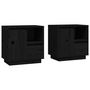 Voir la diapositive 2 : VIDAXL Tables de chevet 2 pcs Noir 50x34x50 cm Bois de pin massif