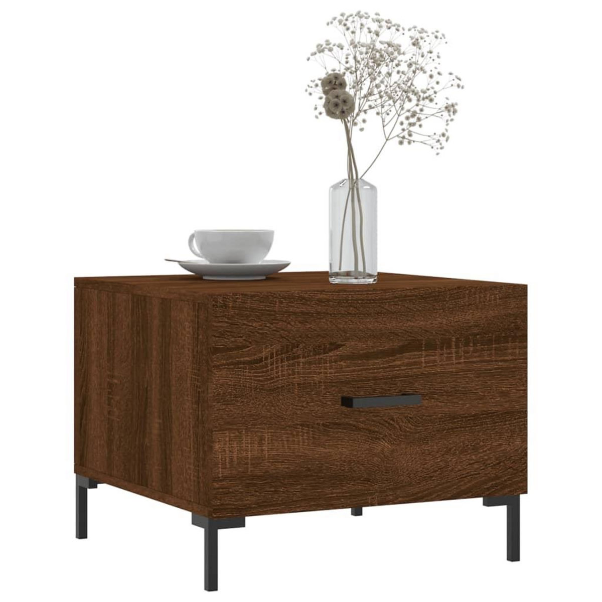 VIDAXL Tables basses 2 pcs chene marron 50x50x40 cm bois d'ingenierie