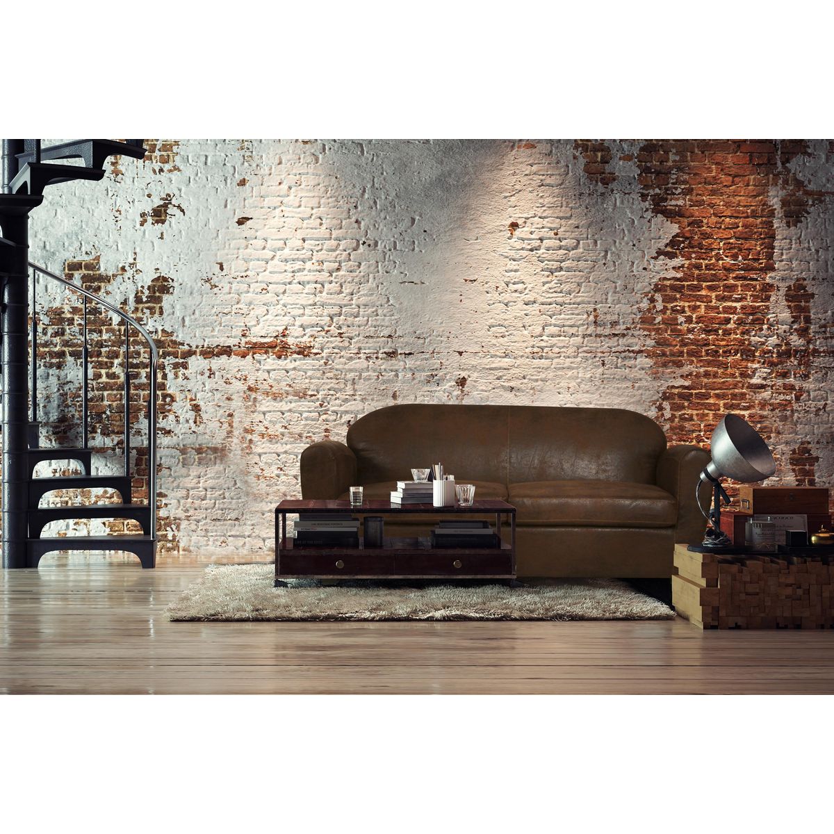 Canapé club 4 places RONAN tissu vintage