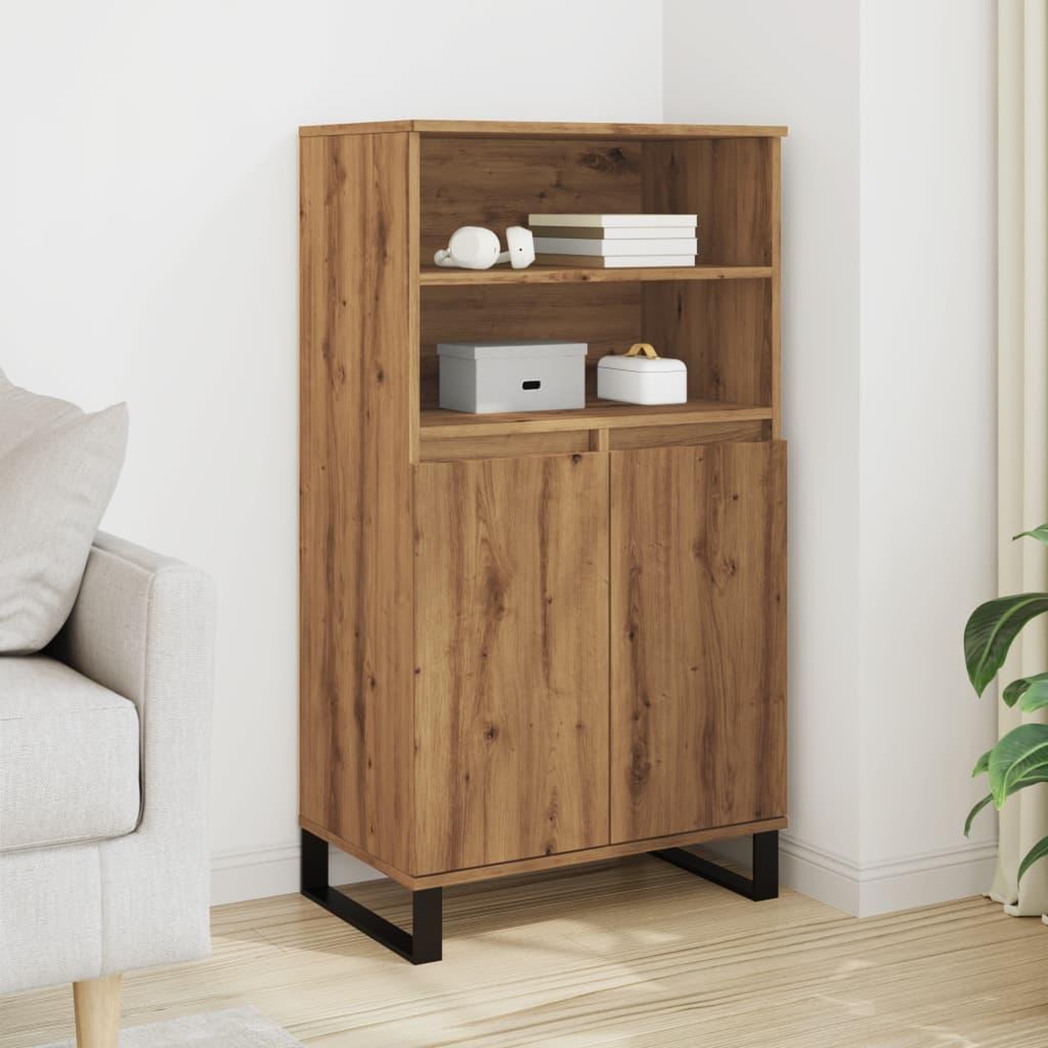 VIDAXL Buffet haut chene artisanal 60x36x110 cm bois d'ingenierie