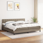 VIDAXL Sommier a lattes de lit avec matelas Taupe 200x200 cm Tissu