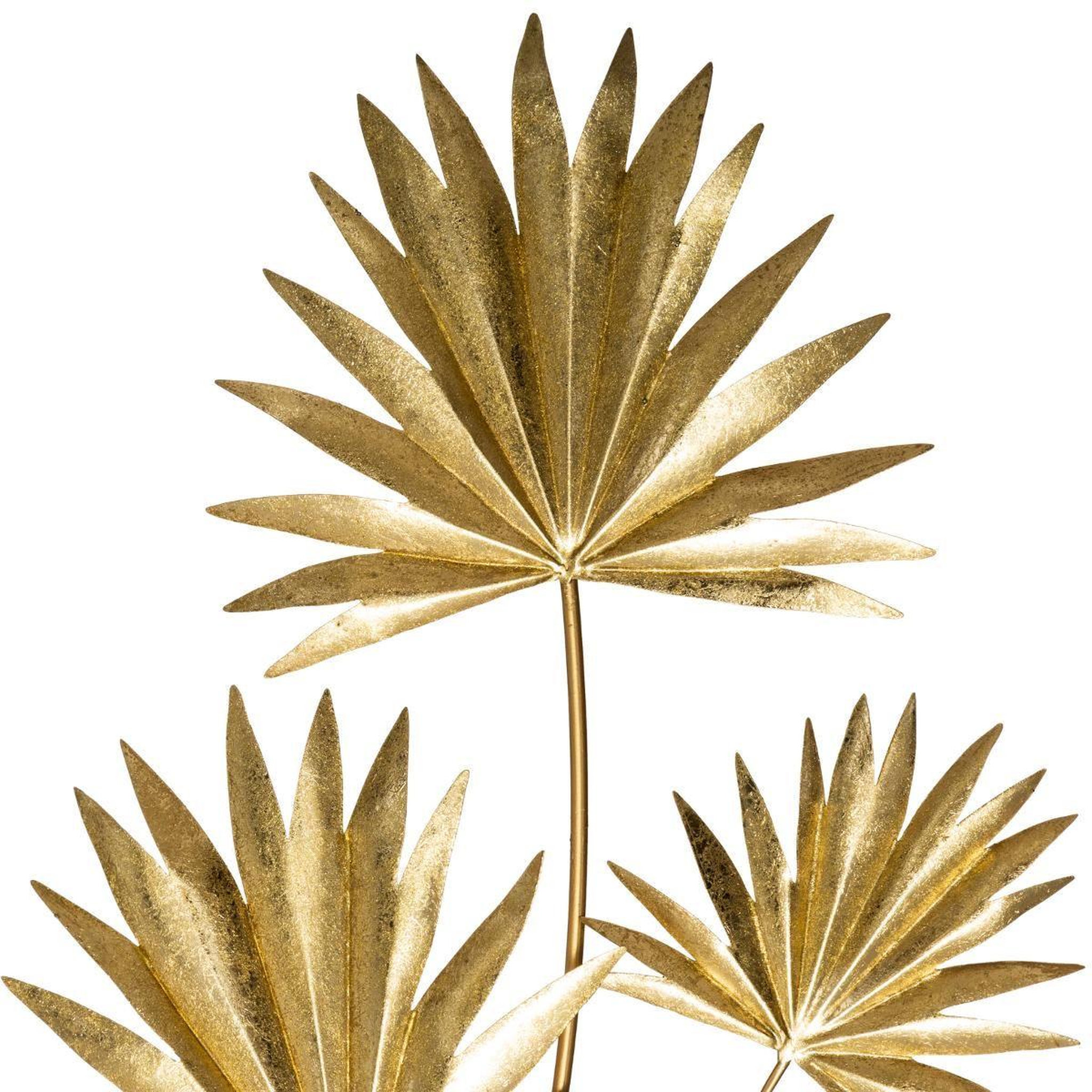 Voir la diapositive 2 : ATMOSPHERA Décoration murale feuille design  feel  73cm or