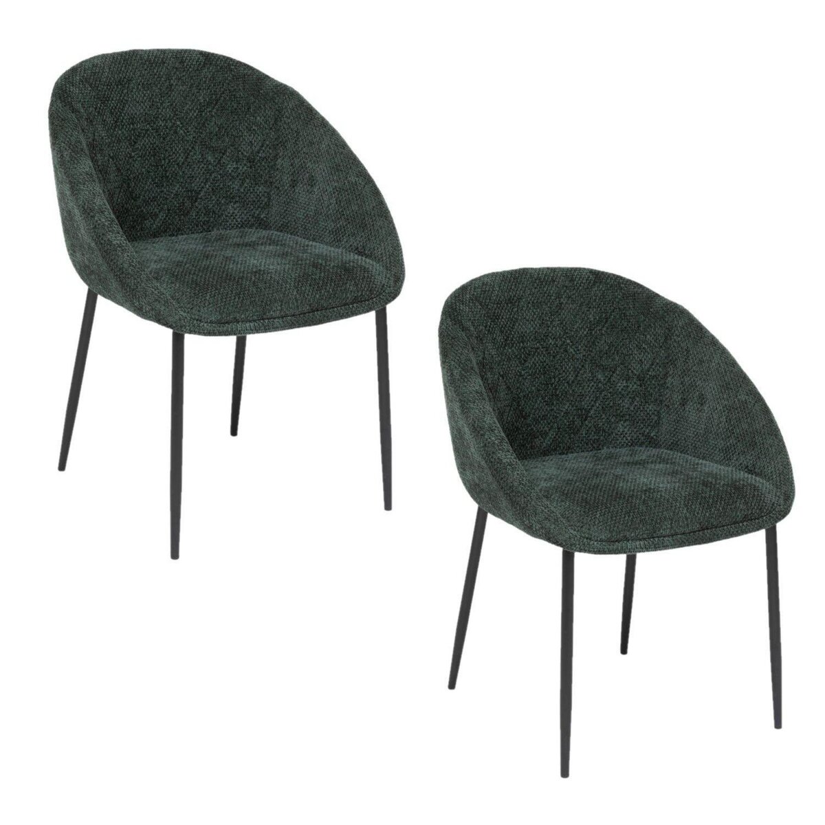 TOILINUX Lot de 2 chaises en tissu chenille SELISO