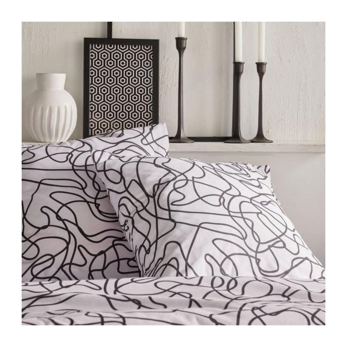 Today Parure de lit - TODAY Crazy - Imprimé Graphique - 2 personnes - 220 x 240 cm - Blanc