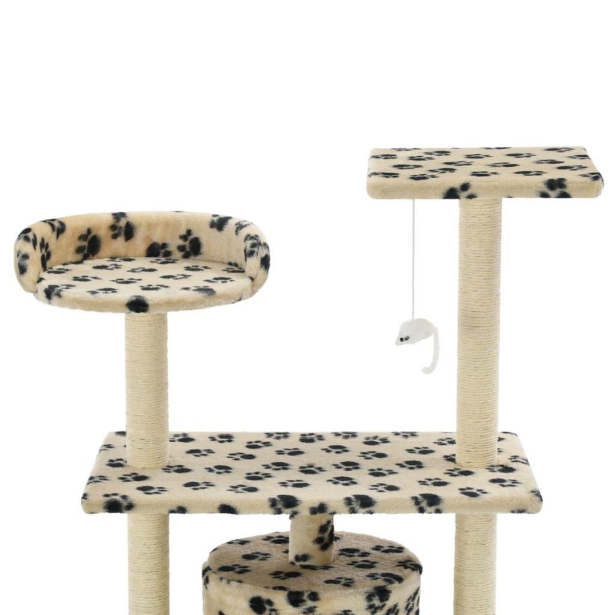 VIDAXL Arbre a chat avec griffoir en sisal 95 cm Beige Motif de pattes