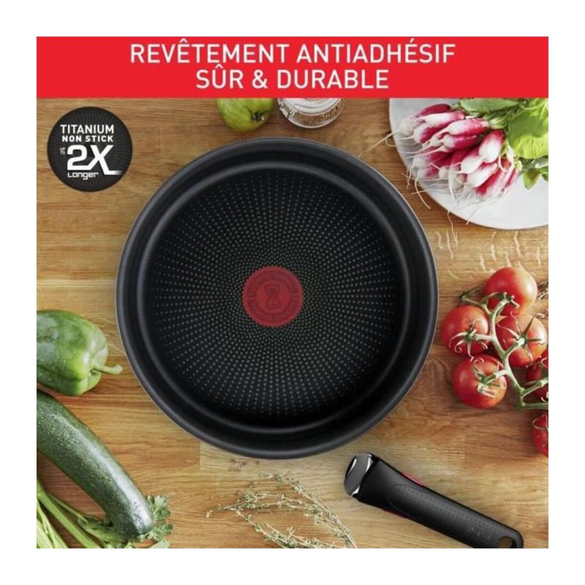 TEFAL TEFAL L3989502 INGENIO DAILY CHEF Rouge Surprise Set 10 pieces, revetement antiadhésif, tous feux dont induction