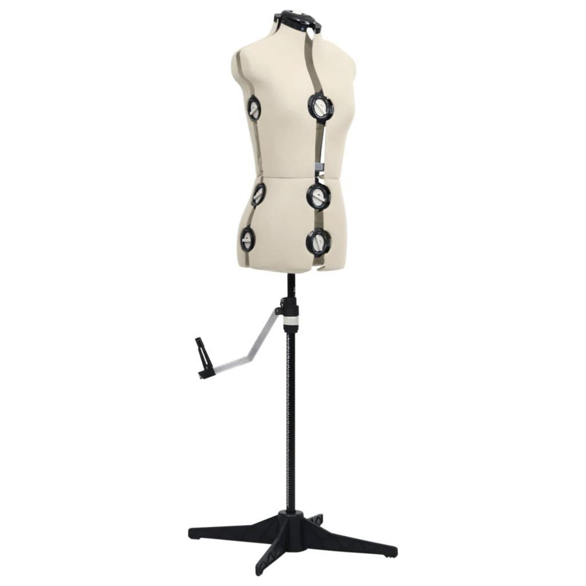 VIDAXL Mannequin de robe ajustable pour femme Creme S Taille 33-40
