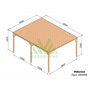 Voir la diapositive 2 : JARDIDECO Pergola en bois Dijon avec toit 500 x 400 cm - Maderland