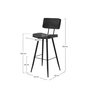 Voir la diapositive 4 : Rendez vous déco Lot de 2 chaises de bar grises/noires en cuir synthétique 75.5 cm-Texas