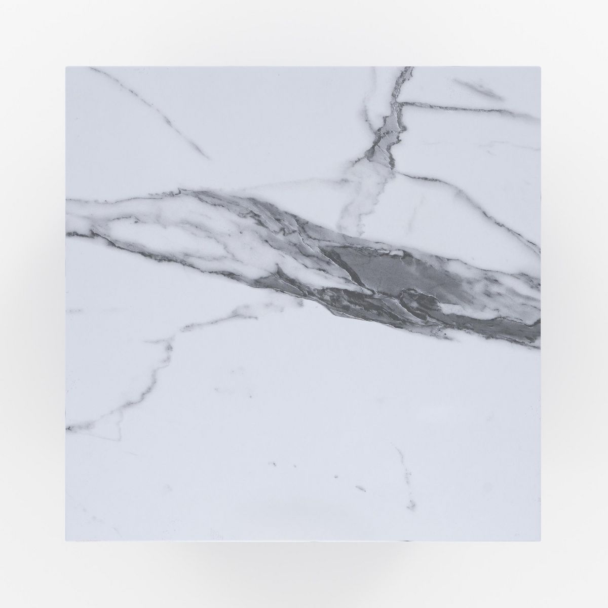 Rendez vous déco Table d'appoint effet marbre blanche - Lison