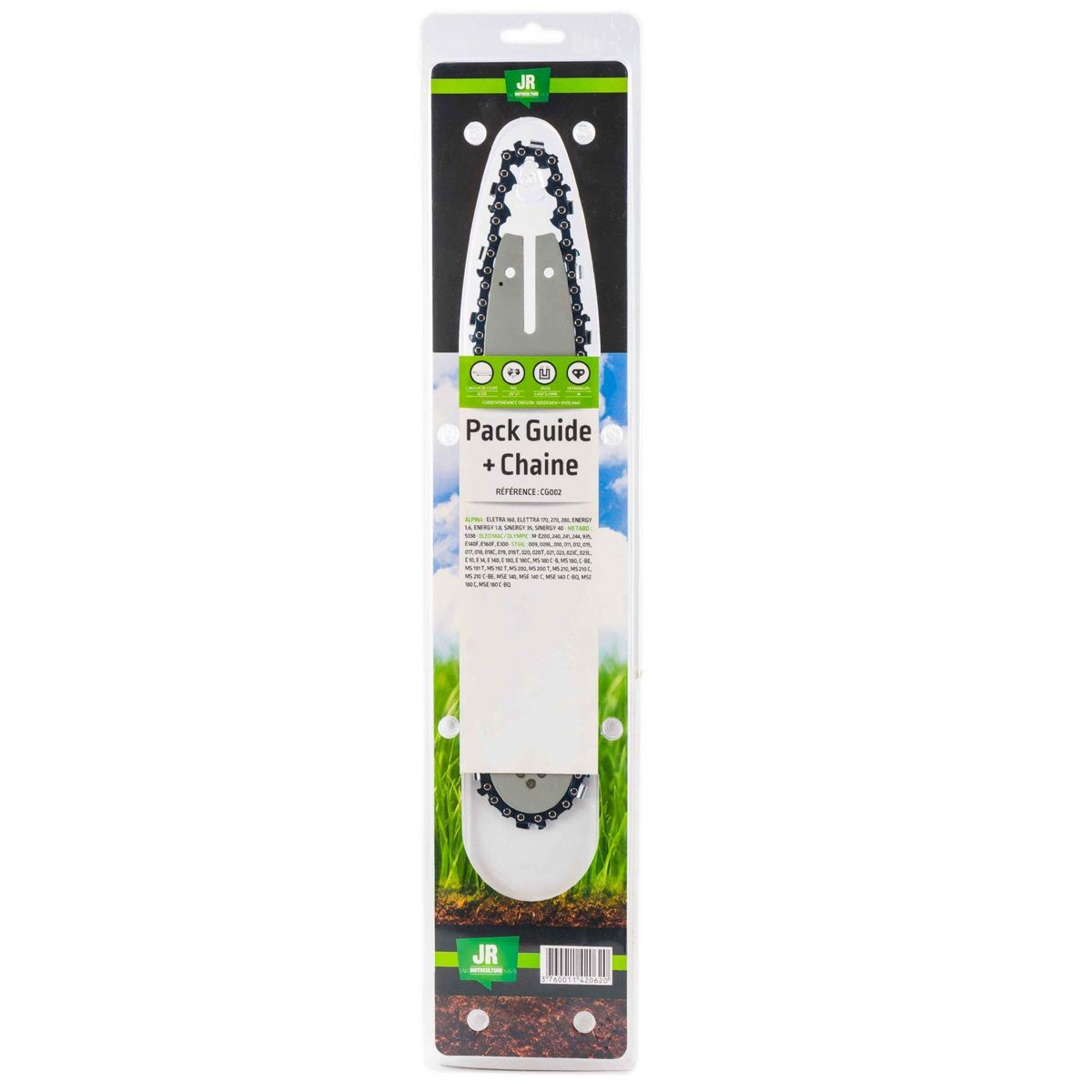 JR MOTOCULTURE Guide et chaîne de tronçonneuse de 30cm