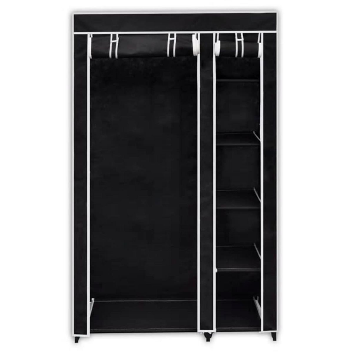 VIDAXL Garde-robe pliable Noir 110 x 45 x 175 cm