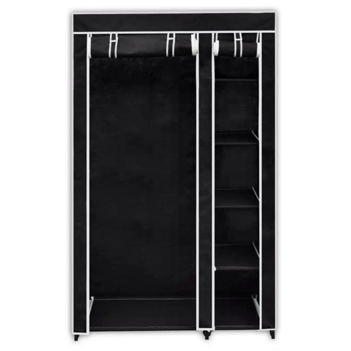 VIDAXL Garde-robe pliable Noir 110 x 45 x 175 cm