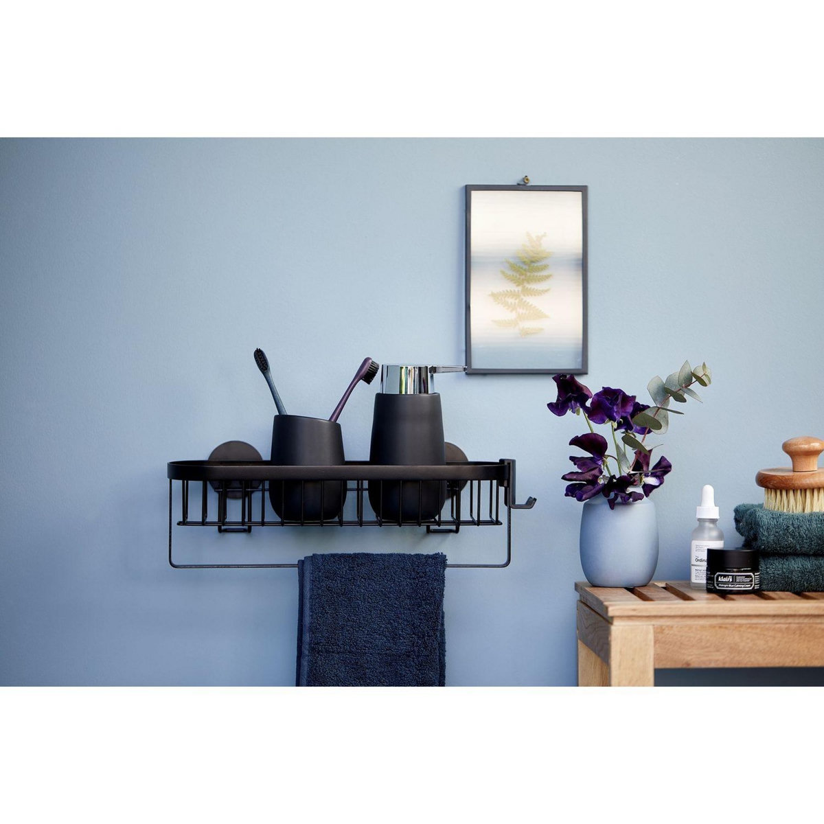 Wenko Etagère murale de salle de bain indus Classic - L. 35 cm - Noir