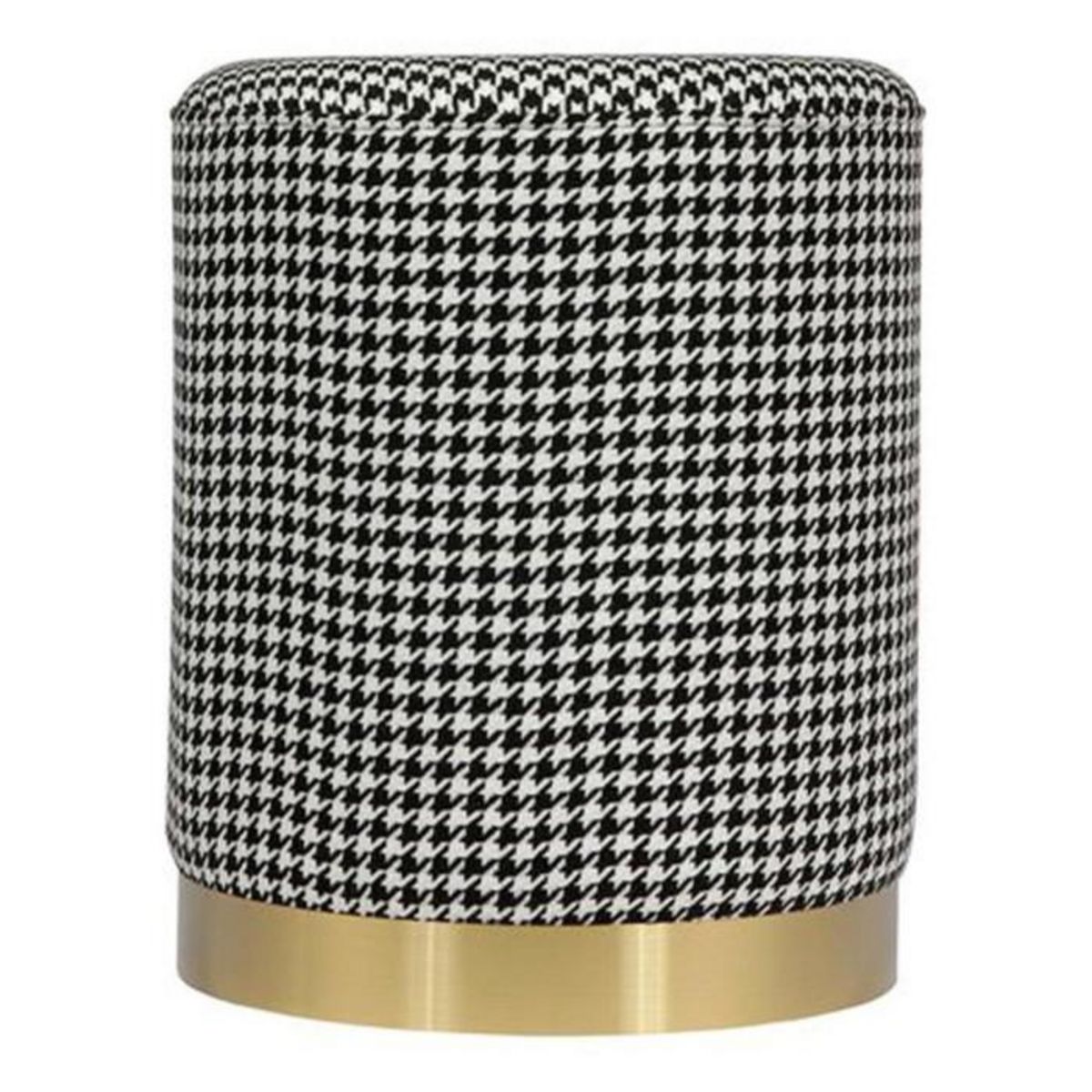 Paris Prix Pouf Rond Déco  Nona  44cm Noir & Blanc