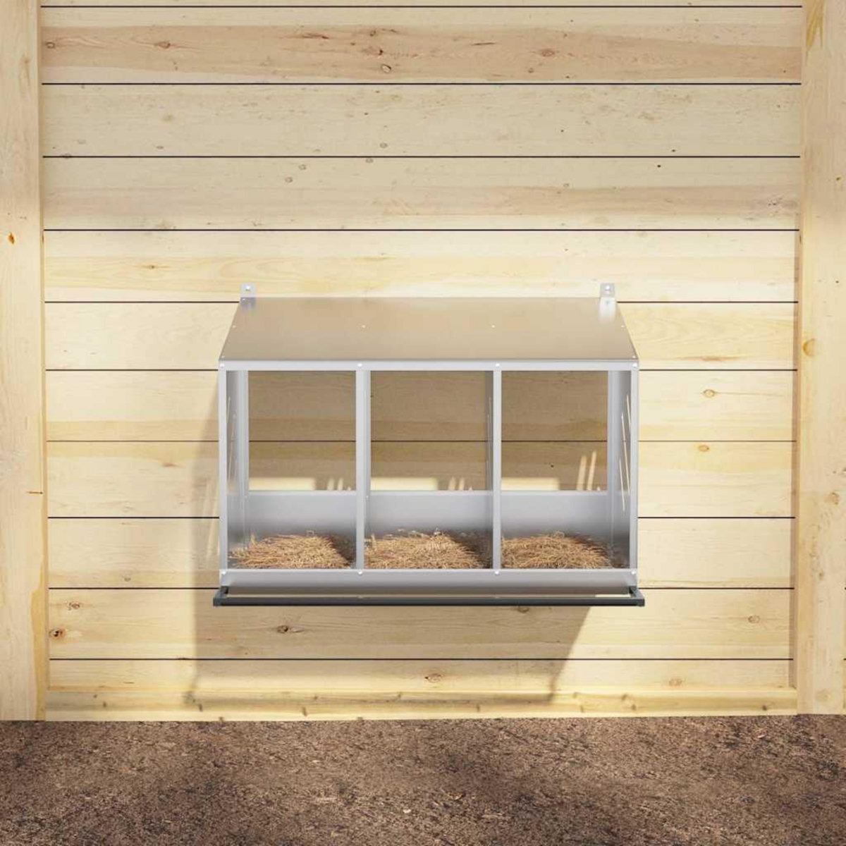 VIDAXL Nichoir de poules avec 3 compartiments metal argente galvanise