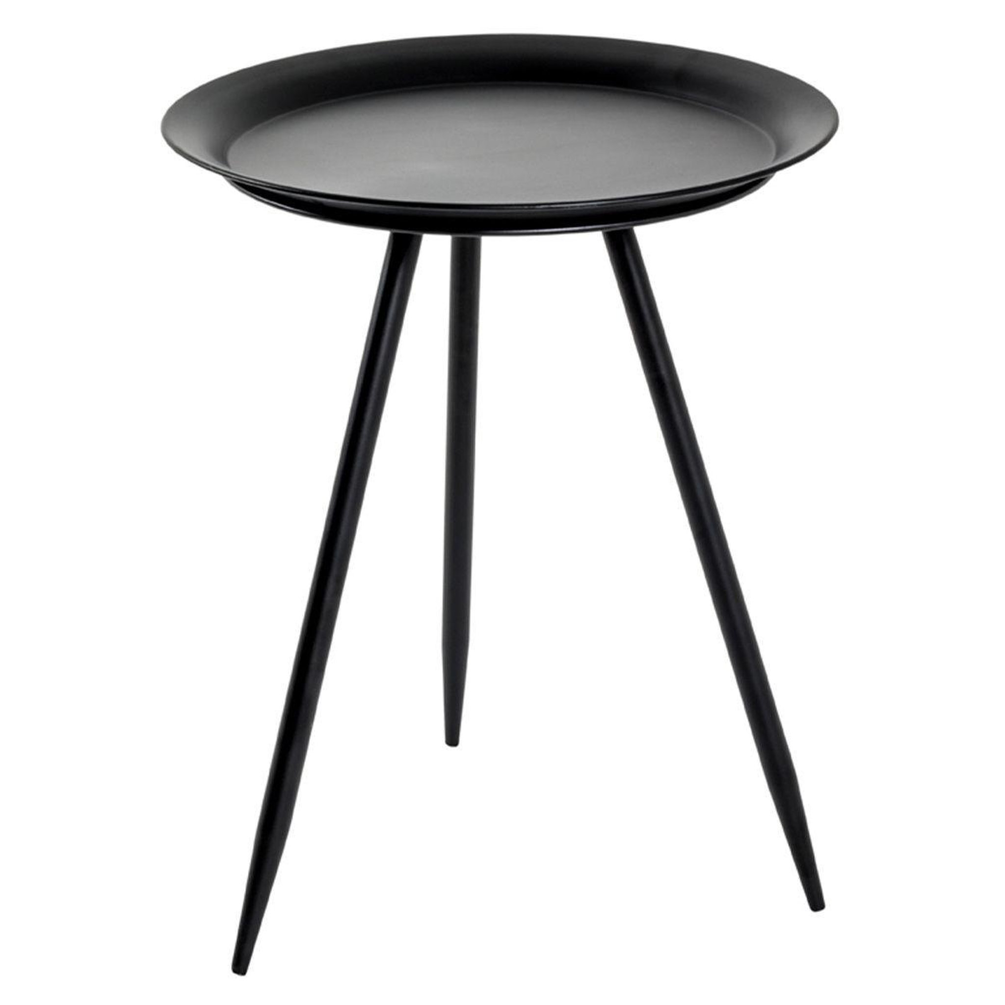 Voir la diapositive 1 : Paris Prix Table d'Appoint Design en Métal  Laqué  47cm Noir