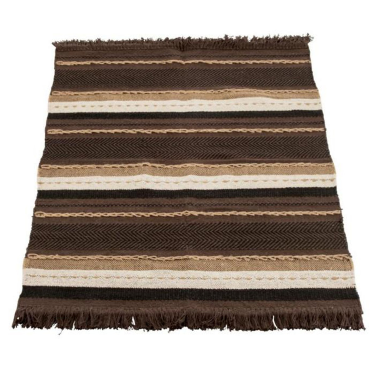 Paris Prix Plaid Déco en Coton  Ethnique  90x150cm Marron