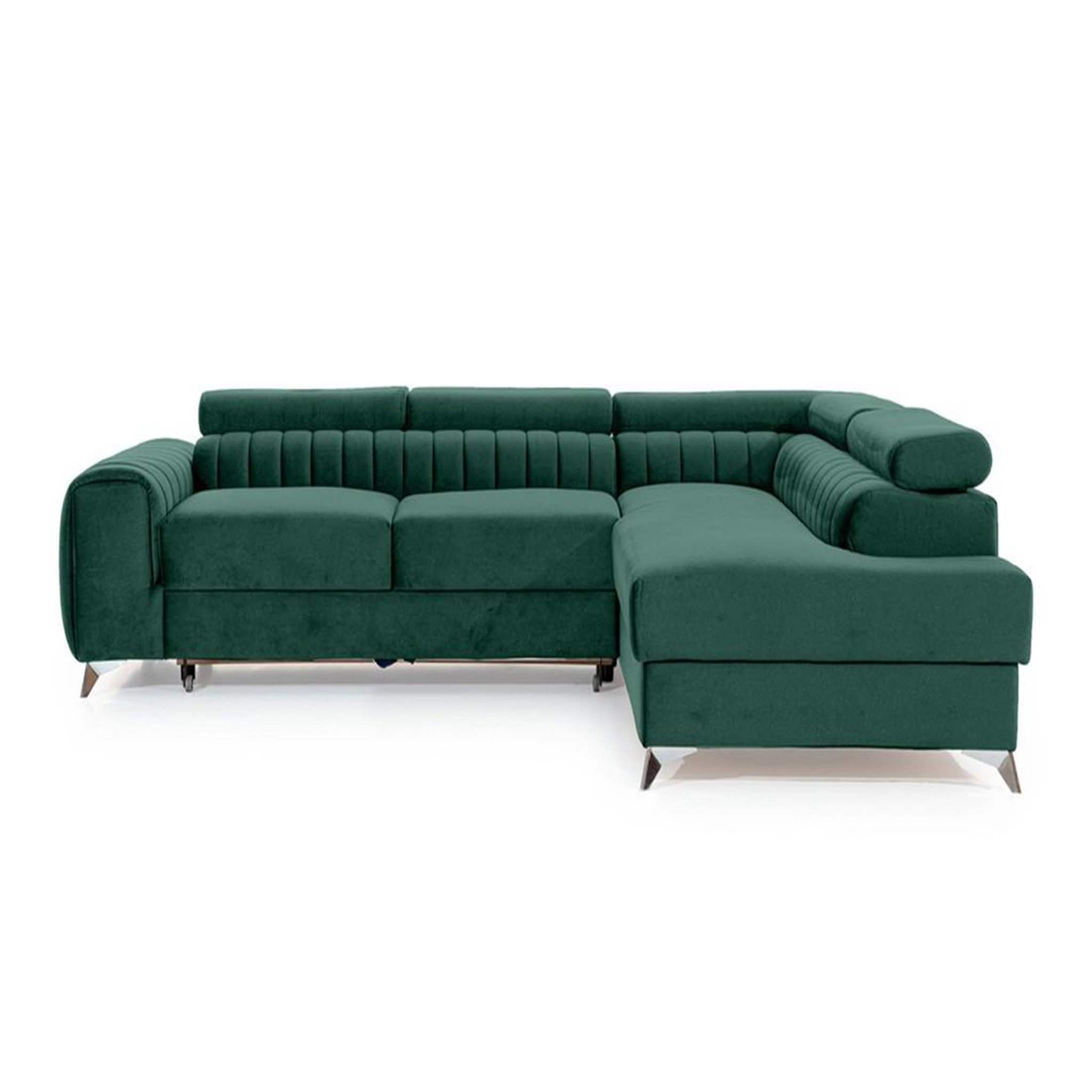 Voir la diapositive 1 : BEST MOBILIER Talisay - canapé d'angle droit - 5 places - convertible avec coffre - en velours
