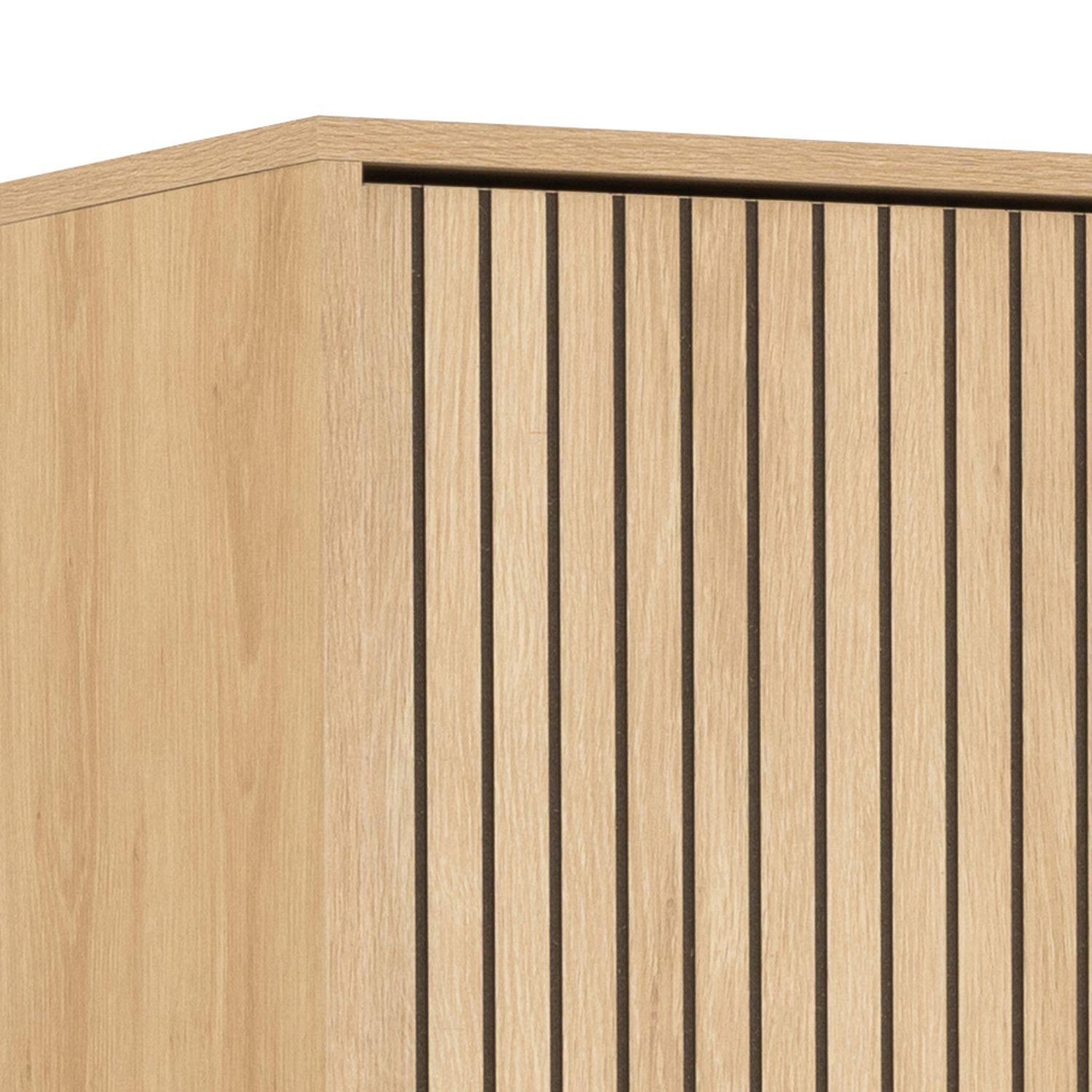 Voir la diapositive 5 : TOILINUX Armoire 2 portes et 2 étagères effet tasseaux baïkal - beige