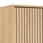 Voir la diapositive 5 : TOILINUX Armoire 2 portes et 2 étagères effet tasseaux BAÏKAL - Beige